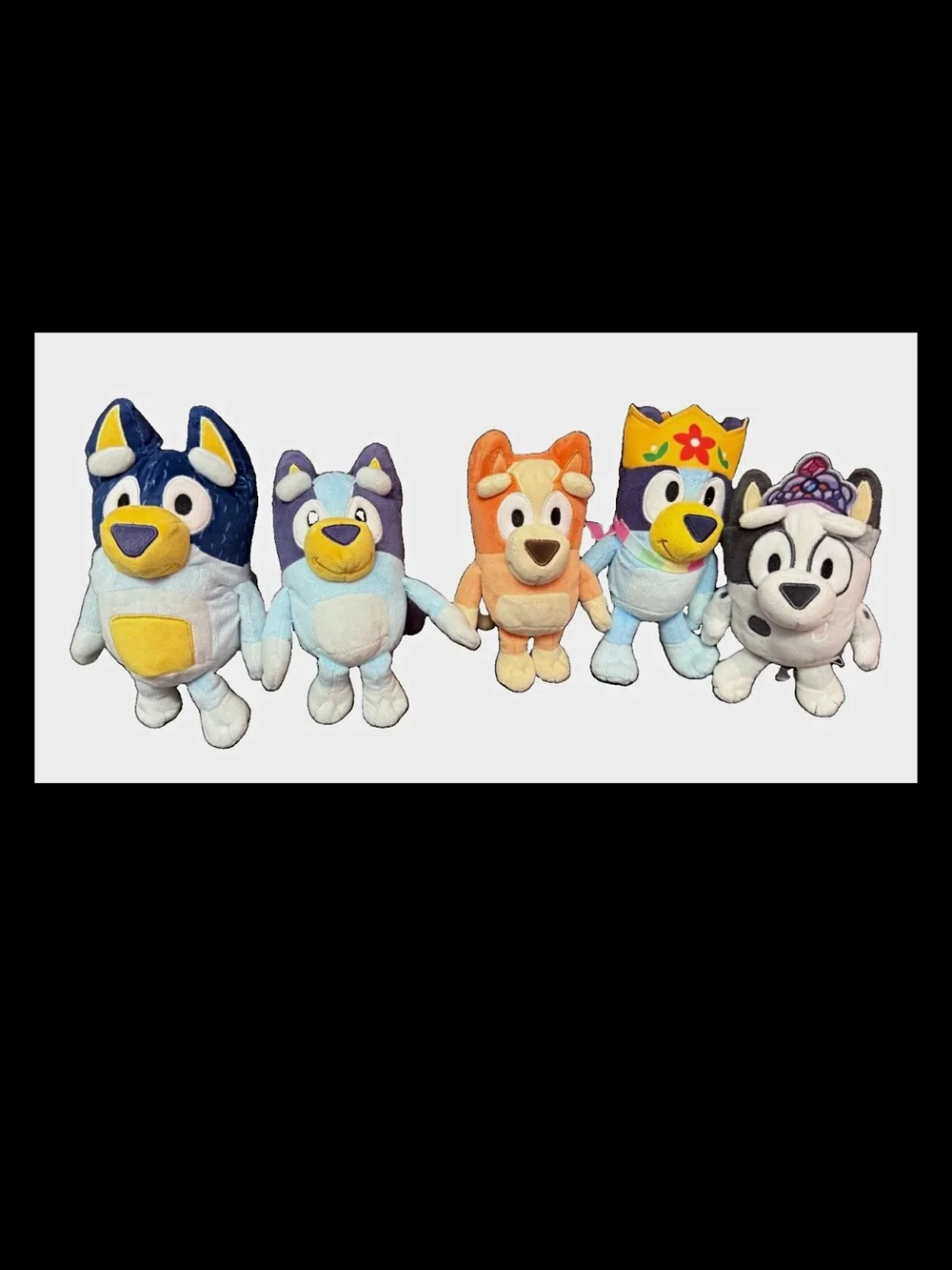 Bluey Characters Plush Lot of 5. Bandit, Bluey, Bingo, Muffin, & princess!